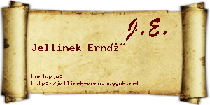 Jellinek Ernő névjegykártya