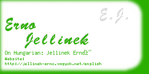 erno jellinek business card